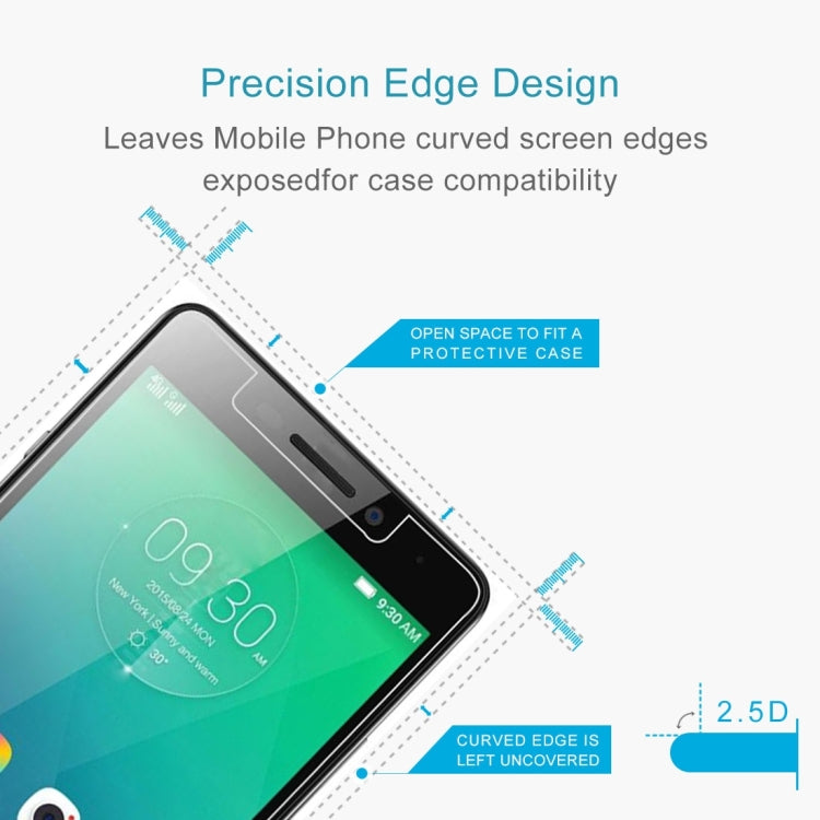 50 PCS 9H 2.5D Tempered Glass Film for Lenovo Viber P1m