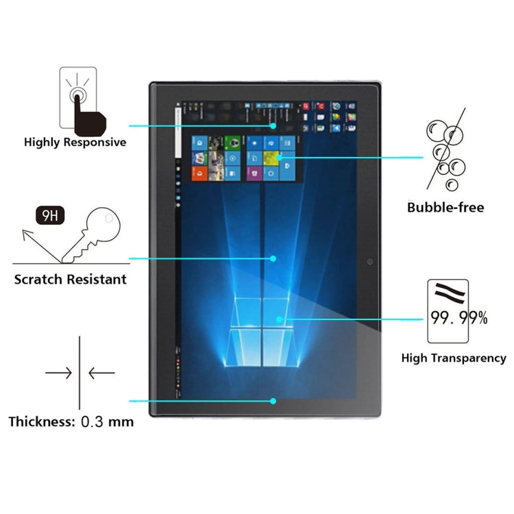 75 PCS for Lenovo MIIX 310 0.3mm 9H Hardness Tempered Glass Screen Film
