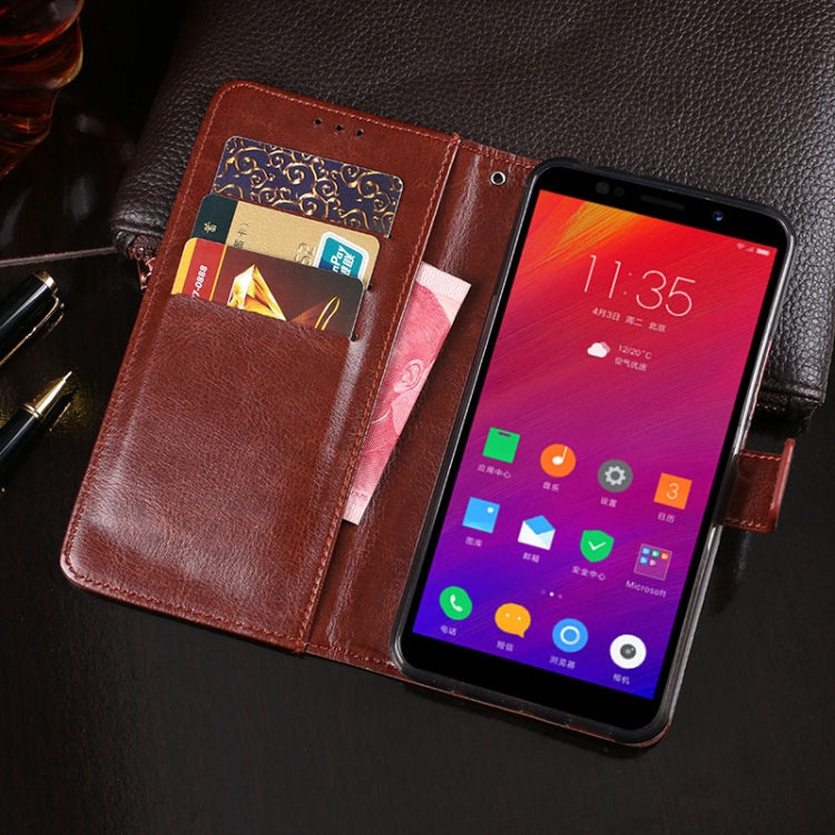 idewei Crazy Horse Texture Horizontal Flip Leather Case for Lenovo A5, with Card Slot / Holder / Wallet