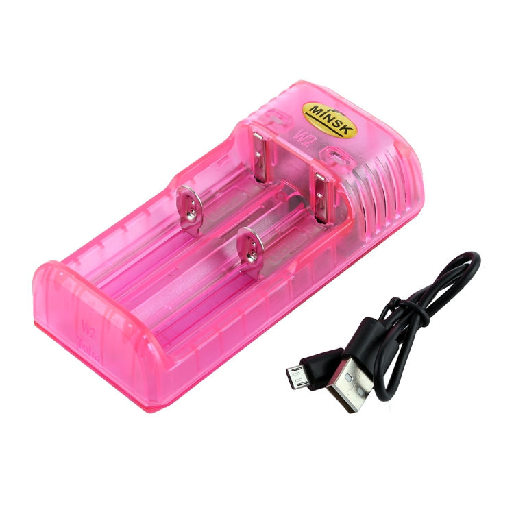 MINSK W2 5V / 2A IMR / LHon Battery Charger for 14500, 14650, 16500, 16340(RCR123), 16650, 17350, 17500, 17650, 17670, 17700, 18350(Red)