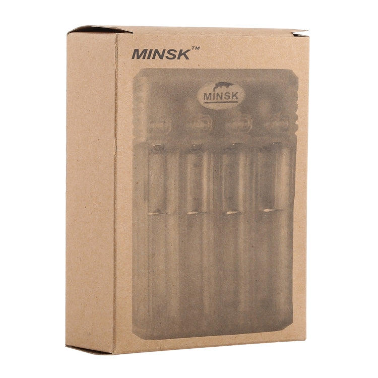 MINSK W4 5V / 2A IMR / LHon Battery Charger for 14500, 14650, 16500, 16340(RCR123), 16650, 17350, 17500, 17650, 17670, 17700, 18350 (Yellow)