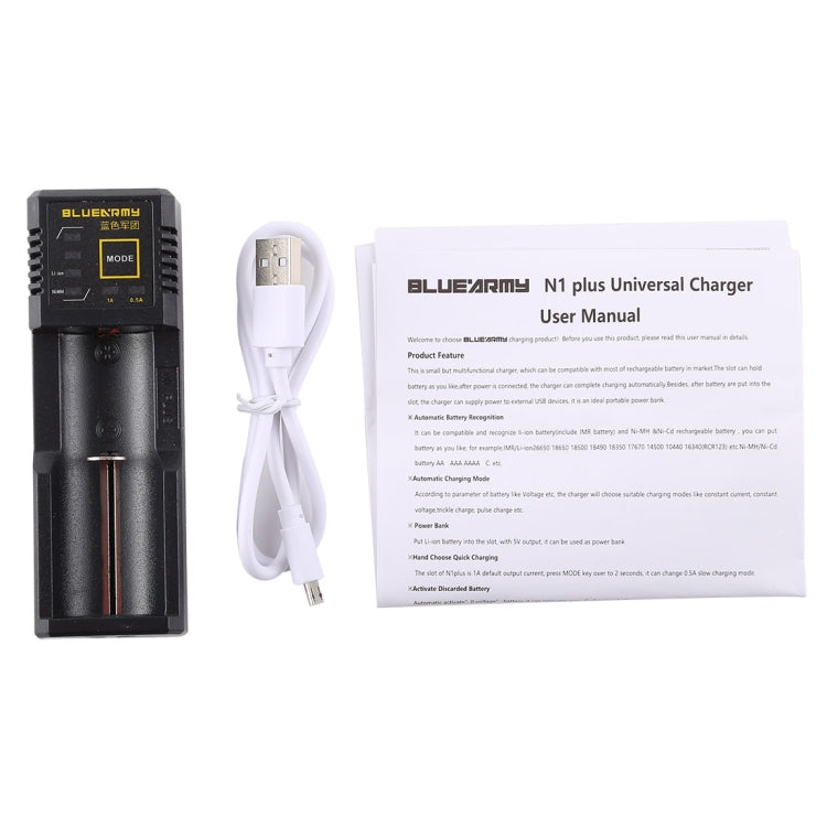 N1 PLUS Micro USB Smart Battery Charger with Indicator Light for 26650, 18650,18500, 14500, 16340(RCR123) IMR / Li-on Battery or AA, AAA, AAAA, C Ni-MH / Ni-Cd Battery