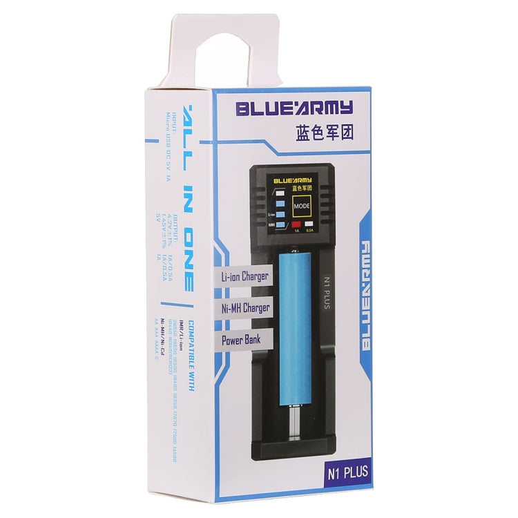 N1 PLUS Micro USB Smart Battery Charger with Indicator Light for 26650, 18650,18500, 14500, 16340(RCR123) IMR / Li-on Battery or AA, AAA, AAAA, C Ni-MH / Ni-Cd Battery