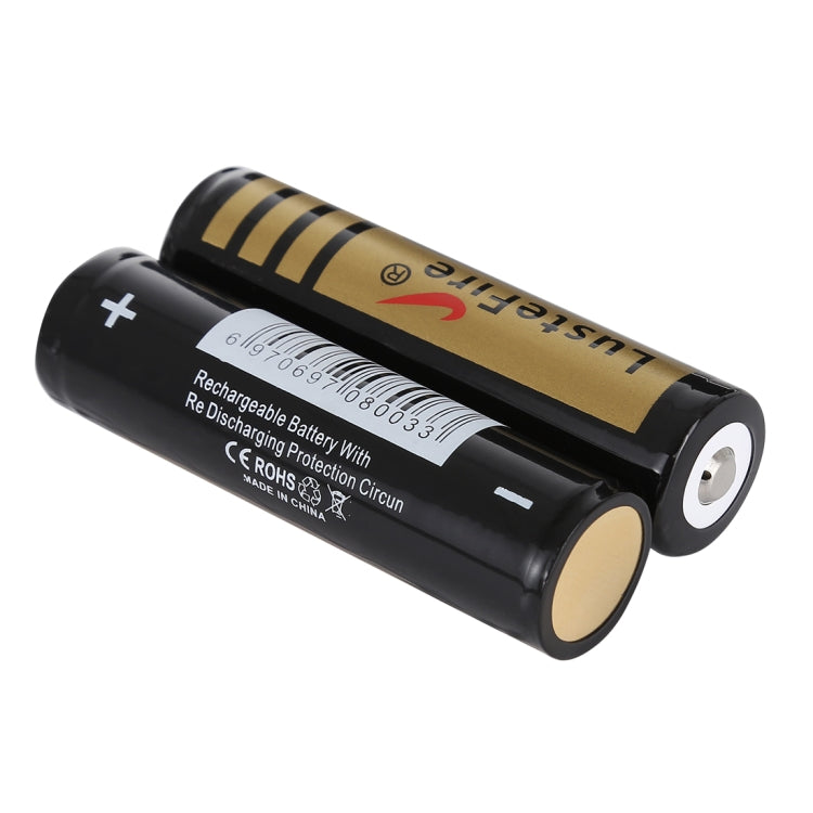 LusteFire 2 PCS 3000mAh 3.7V BRC 18650 Rechargeable Lithium Battery