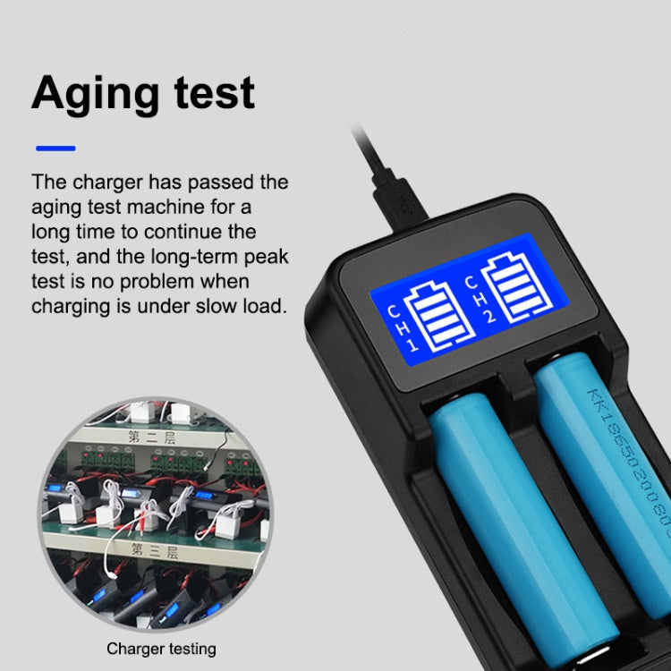 YS-2 18650 Smart LCD Dual Battery Charger with Micro USB Output for 18490/18350/17670/17500/16340 RCR123/14500/10440/A/AA/AAA