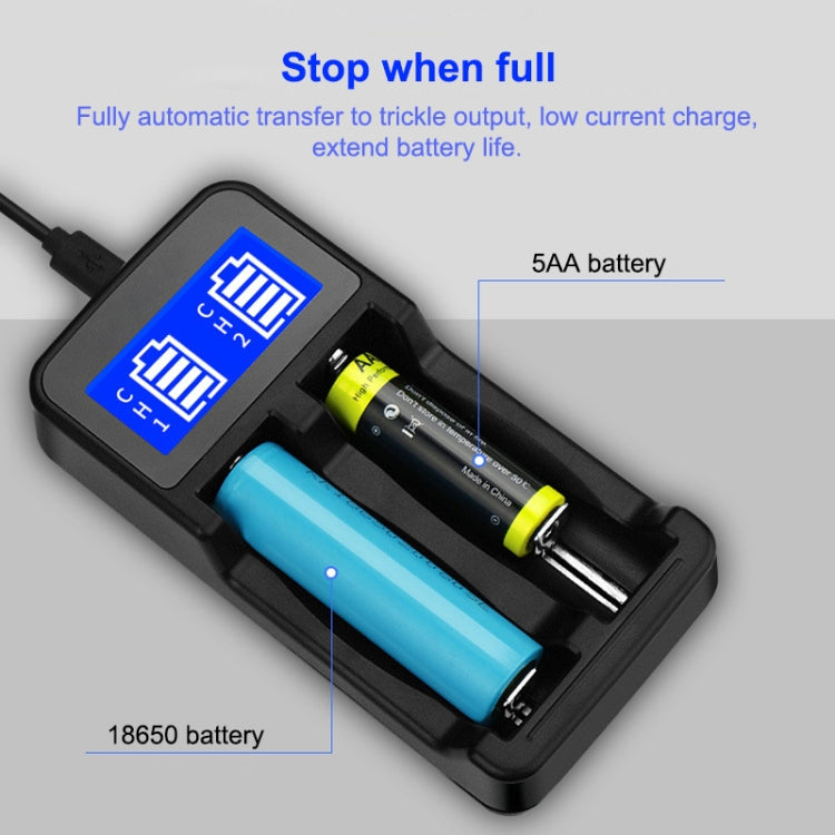 YS-3 Universal 18650 26650 Smart LCD Dual Battery Charger with Micro USB Output for 18490/18350/17670/17500/16340 RCR123/14500/10440/A/AA/AAA