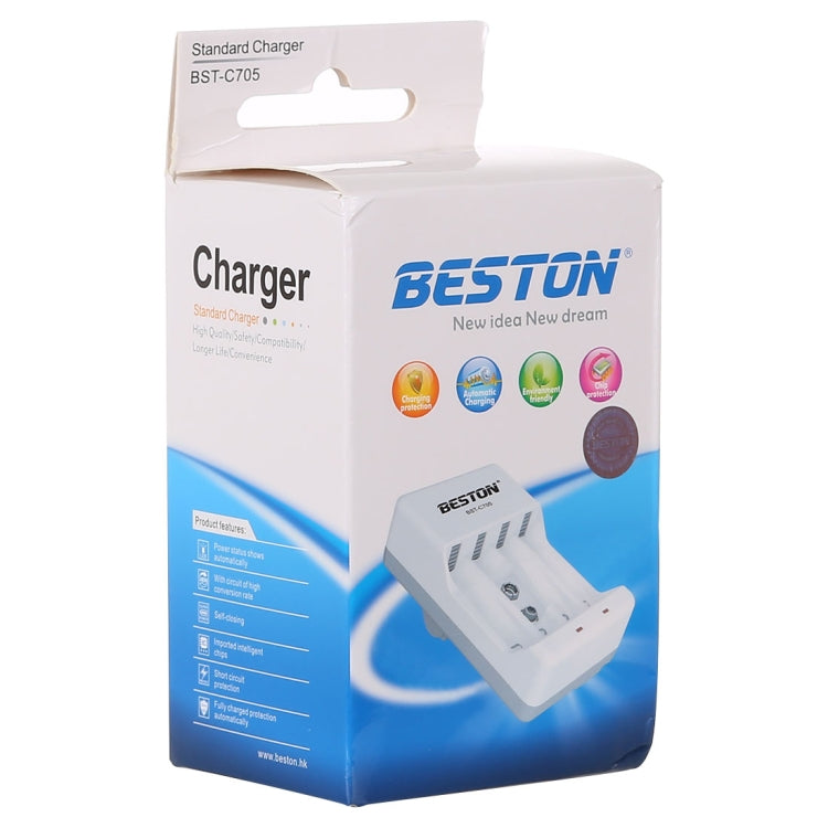 BESTON AC 220V 50Hz Battery Charger for for AA / AAA / 9V Ni-MH / Ni-Cd Battery, EU Plug