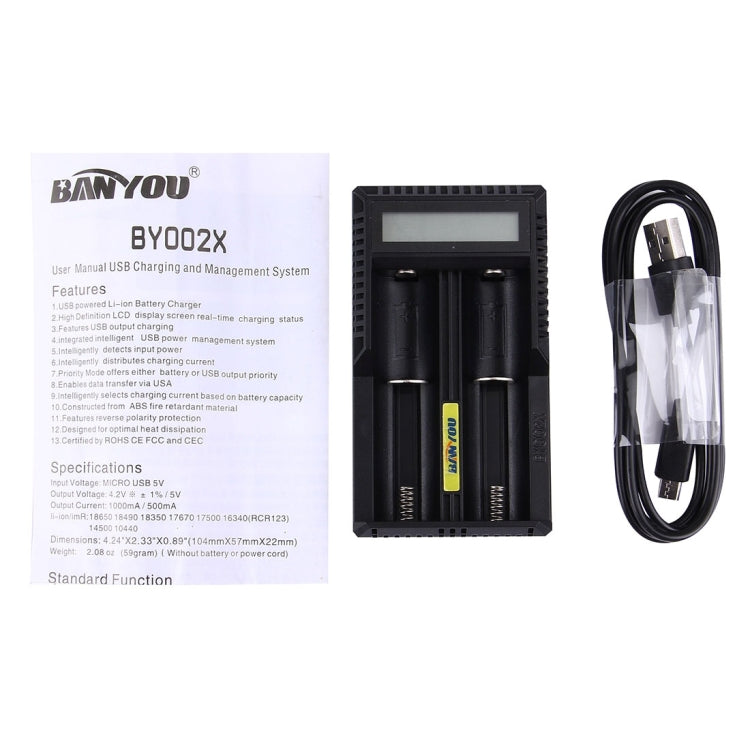 USB Smart Battery Charger with LCD Screen for 18650 / 18490 / 18350 / 17670 / 17500 / 16340 / 14500 / 10440 Li-ion Battery