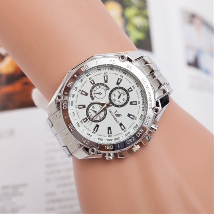 3 Pack Men'S Business Strip Watch Quartz Watch (Colour: White)
