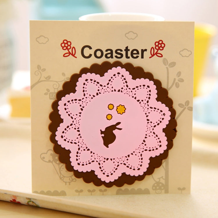 4 PCS Lace Silicone Coaster, Random Color Delivery