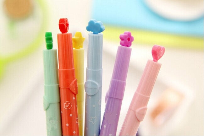 6 Pack Candy-Colored Highlighter Tip Singular Random Color Delivery
