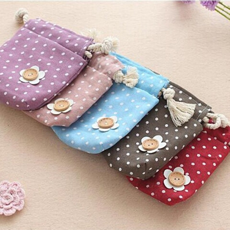 5 Pack Cotton Polka Dot Small Debris Pouch Random Color Delivery (Size : 17.5*14cm)