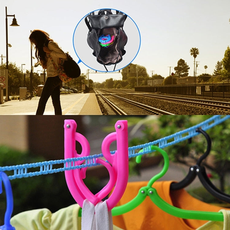 5 PCS Portable Folding Multifunctional Clothes Hanger Home Traveling Outdoor Telescopic Anti-skid Magic Drying Clothes Rack, Random Color Delivery