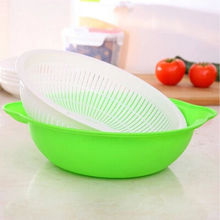 2 Pack Plastic Circular Double Vegetable Basket