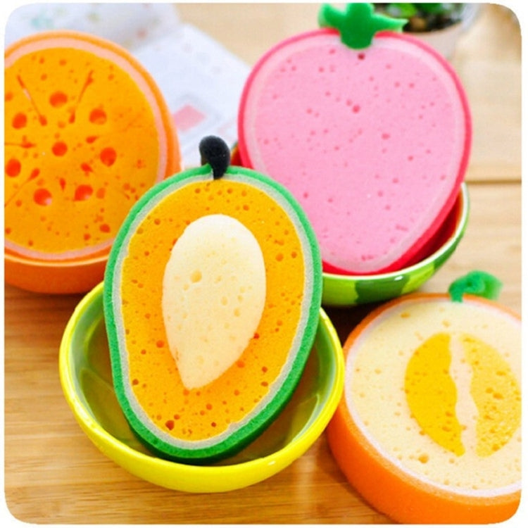 4 Pack Fruit Sponge Cloth Random Color Delivery (Specification: 14*11.5*3.5cm)