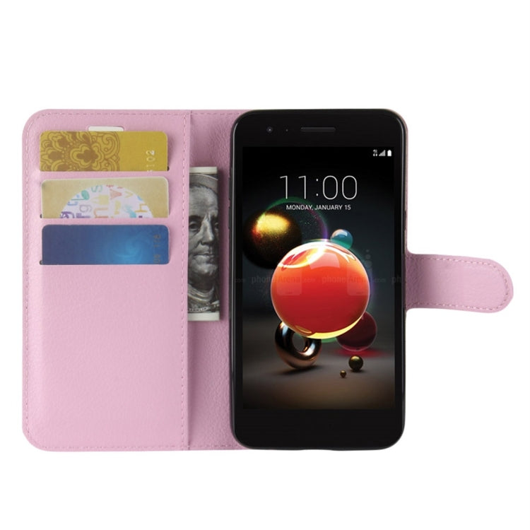 For LG Aristo 2 Litchi Texture Horizontal Flip Leather Case with Wallet & Holder & Card Slots