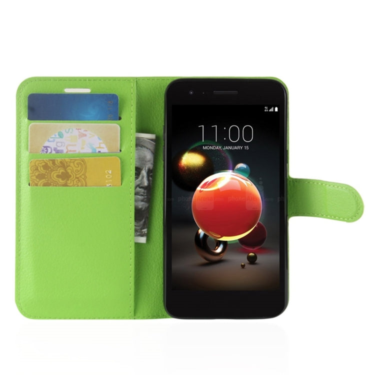 For LG Aristo 2 Litchi Texture Horizontal Flip Leather Case with Wallet & Holder & Card Slots