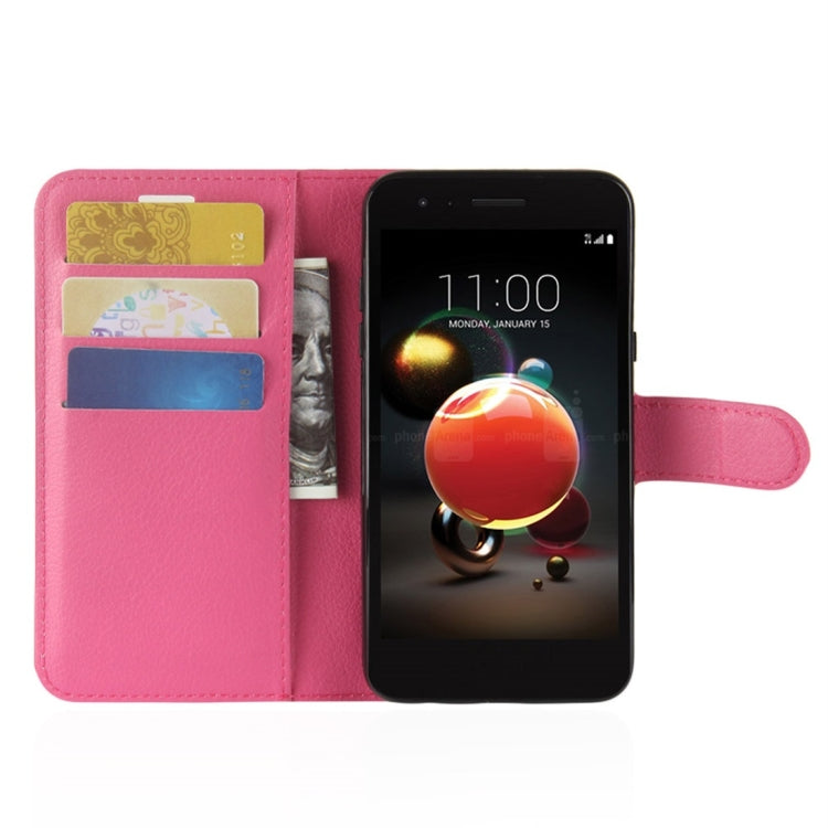 For LG Aristo 2 Litchi Texture Horizontal Flip Leather Case with Wallet & Holder & Card Slots