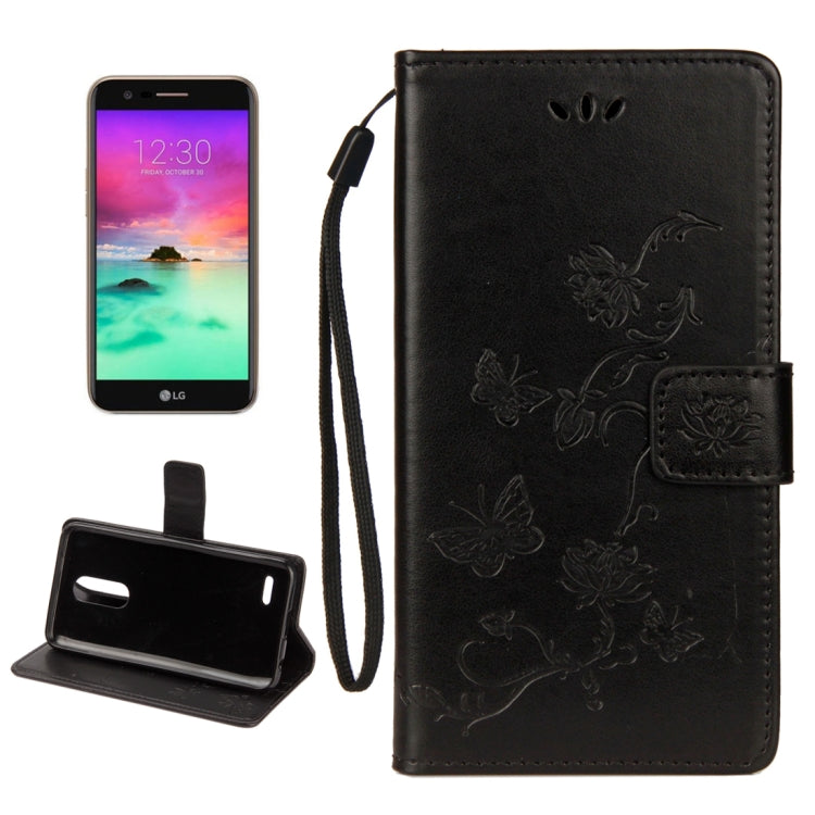 For LG K10 (2018) Lotus Butterfly Pattern Horizontal Flip Leather Case with Holder & Card Slots & Wallet & Lanyard
