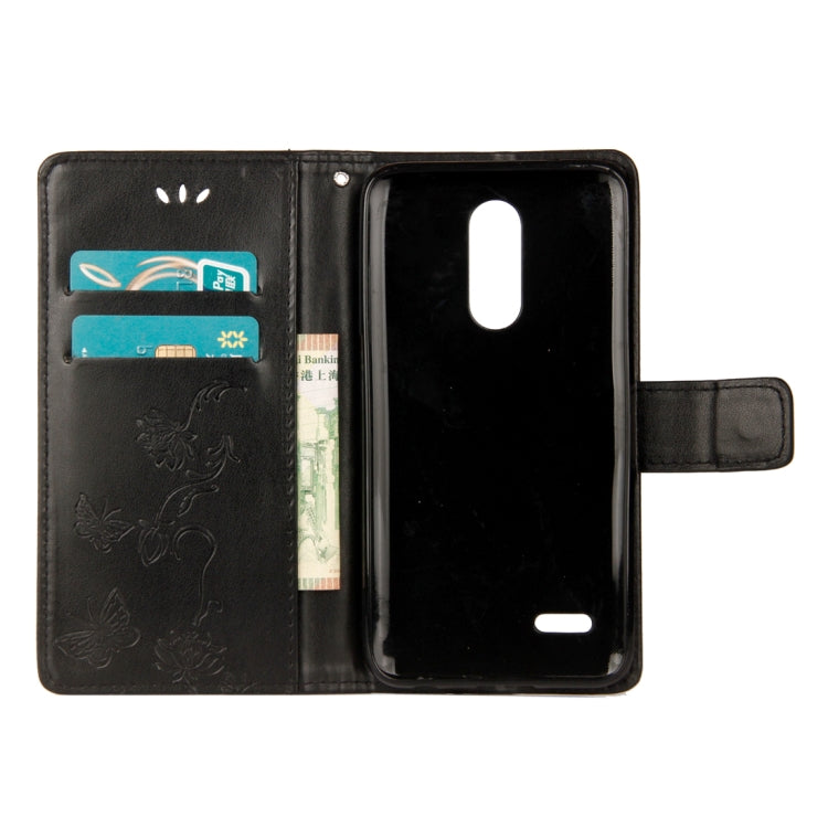 For LG K10 (2018) Lotus Butterfly Pattern Horizontal Flip Leather Case with Holder & Card Slots & Wallet & Lanyard