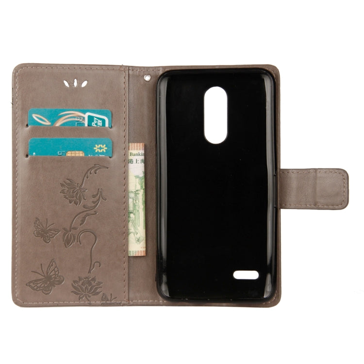 For LG K10 (2018) Lotus Butterfly Pattern Horizontal Flip Leather Case with Holder & Card Slots & Wallet & Lanyard