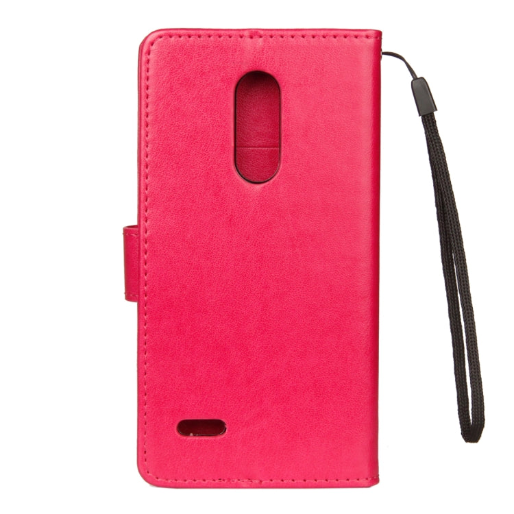 For LG K10 (2018) Lotus Butterfly Pattern Horizontal Flip Leather Case with Holder & Card Slots & Wallet & Lanyard