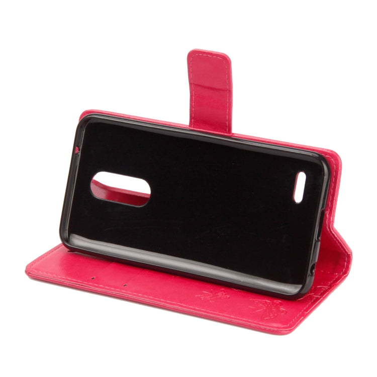 For LG K10 (2018) Lotus Butterfly Pattern Horizontal Flip Leather Case with Holder & Card Slots & Wallet & Lanyard