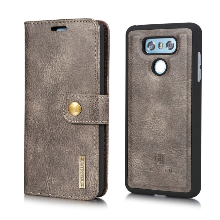 DG.MING for LG G6 Crazy Horse Texture Horizontal Flip Detachable Magnetic Protective Case with Holder & Card Slots & Wallet