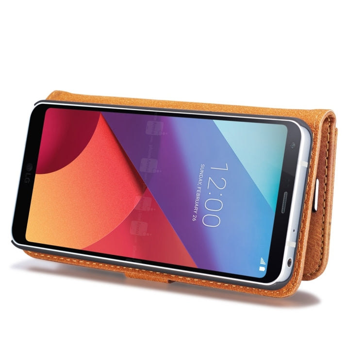 DG.MING for LG G6 Crazy Horse Texture Horizontal Flip Detachable Magnetic Protective Case with Holder & Card Slots & Wallet