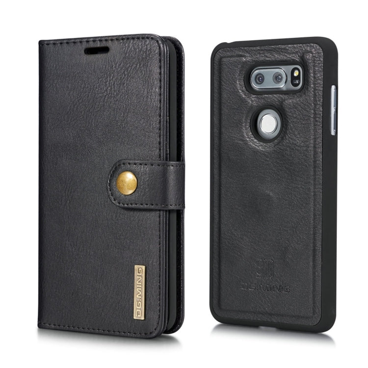DG.MING for LG V30 Crazy Horse Texture Horizontal Flip Detachable Magnetic Protective Case with Holder & Card Slots & Wallet