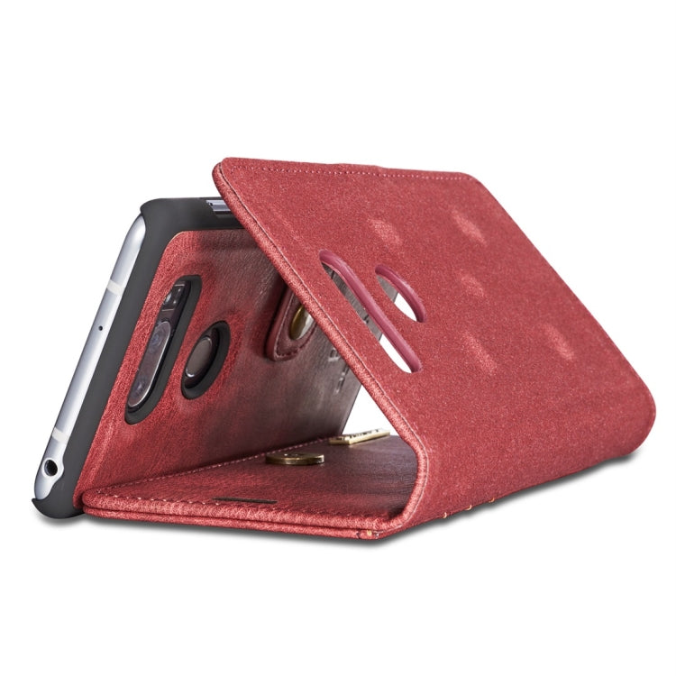 DG.MING for LG V30 Crazy Horse Texture Horizontal Flip Detachable Magnetic Protective Case with Holder & Card Slots & Wallet