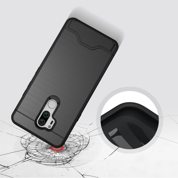 Brushed Texture Case for LG G7 ThinQ , with Holder & Card Slot