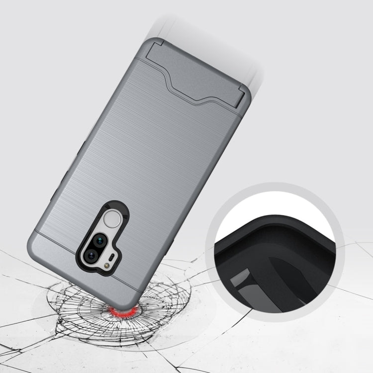 Brushed Texture Case for LG G7 ThinQ , with Holder & Card Slot