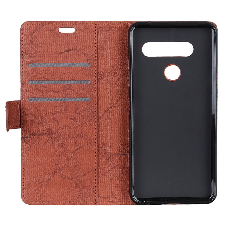 Copper Buckle Retro Crazy Horse Texture Horizontal Flip Leather Case for LG V40 ThinQ, with Holder & Card Slots & Wallet