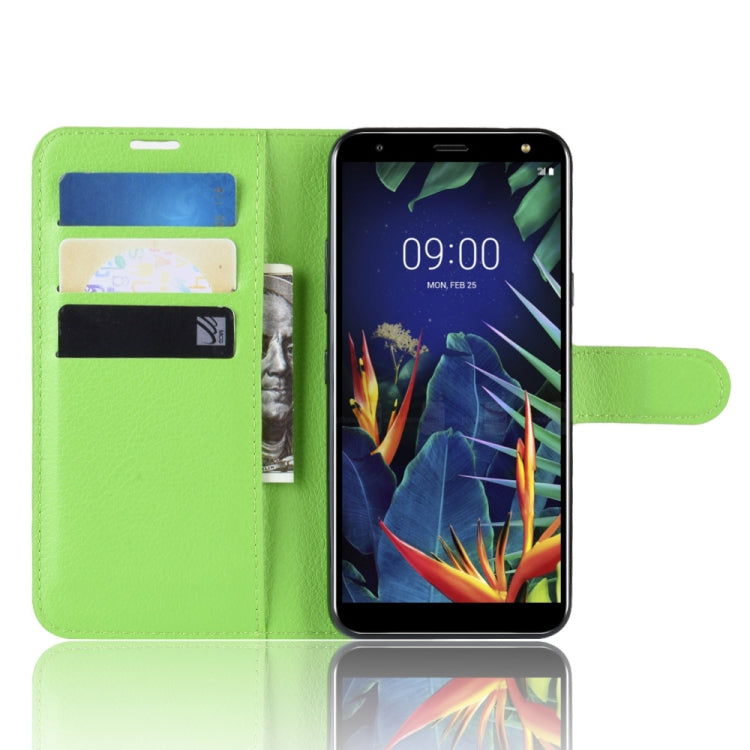 Litchi Texture Horizontal Flip Leather Case for LG K40, with Wallet & Holder & Card Slots