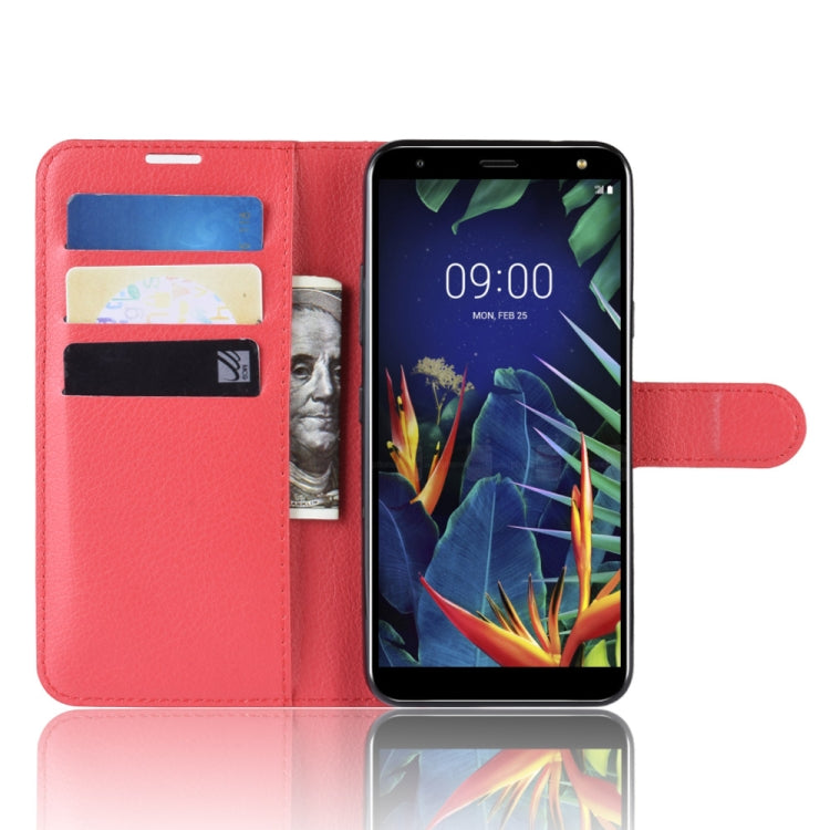 Litchi Texture Horizontal Flip Leather Case for LG K40, with Wallet & Holder & Card Slots