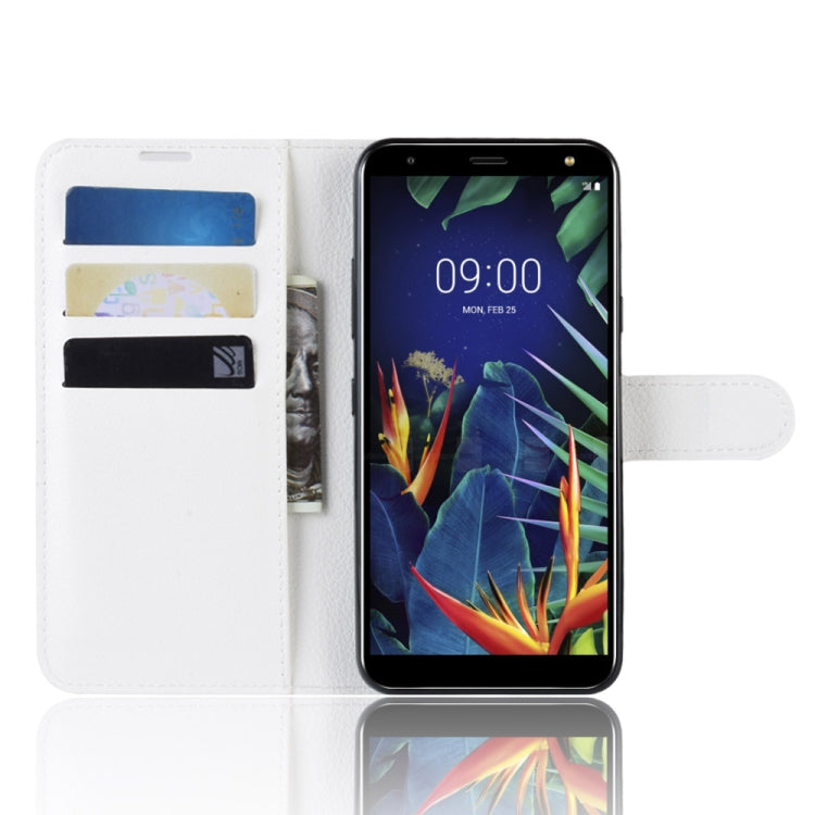 Litchi Texture Horizontal Flip Leather Case for LG K40, with Wallet & Holder & Card Slots