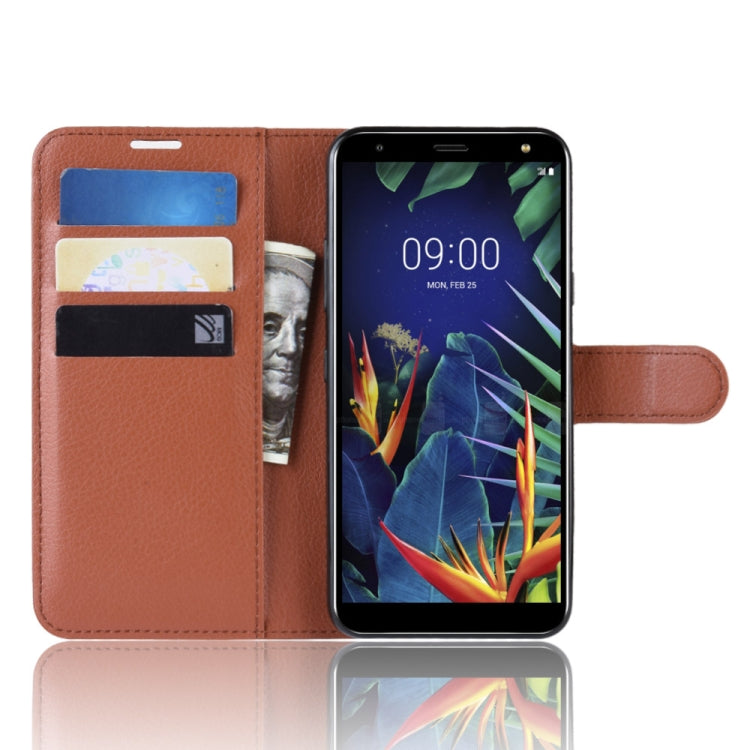 Litchi Texture Horizontal Flip Leather Case for LG K40, with Wallet & Holder & Card Slots