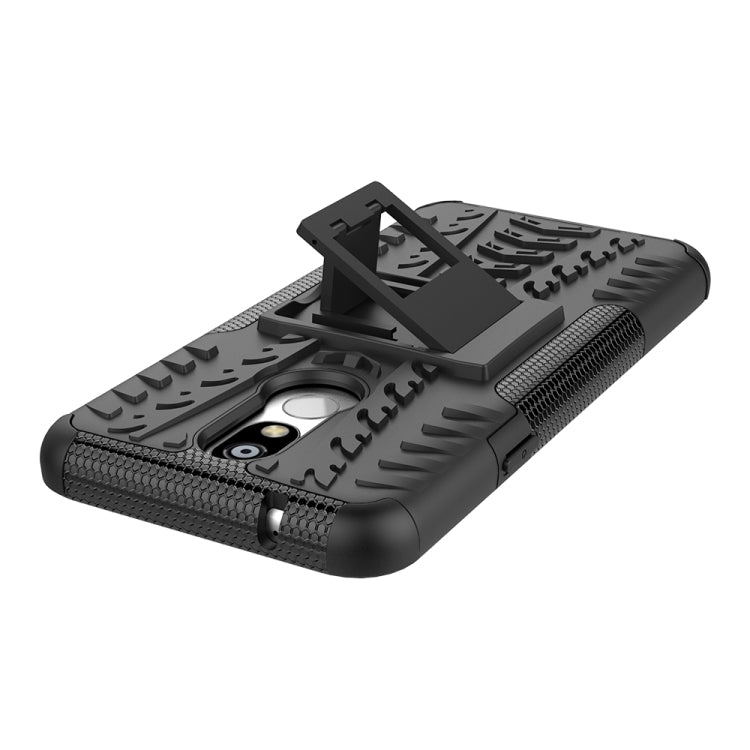 Shockproof  PC + TPU Tire Pattern Case for LG K40, with Holder