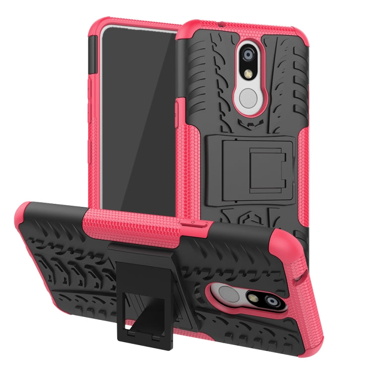 Shockproof  PC + TPU Tire Pattern Case for LG K40, with Holder