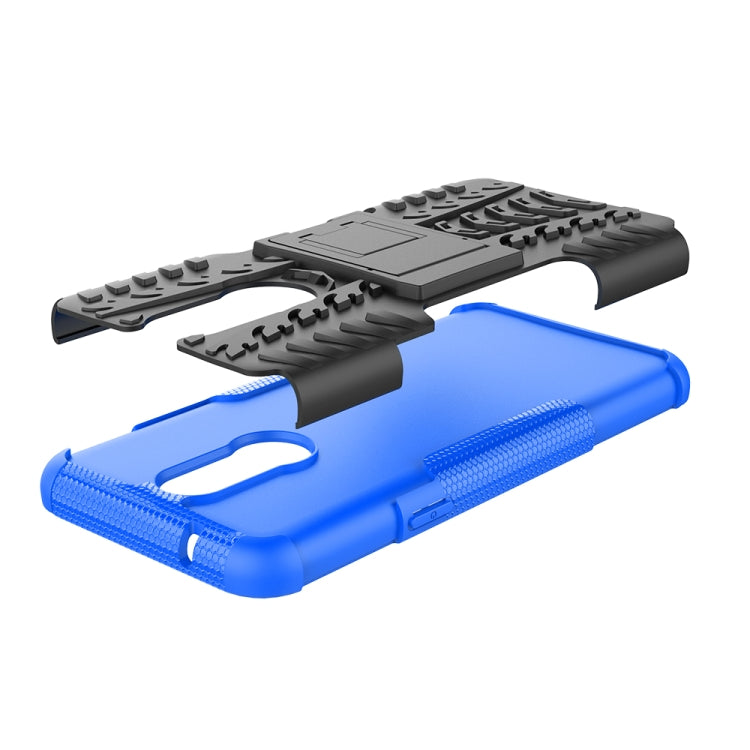 Shockproof  PC + TPU Tire Pattern Case for LG K40, with Holder