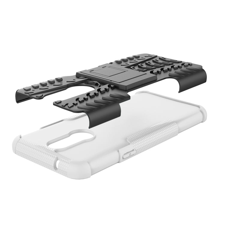 Shockproof  PC + TPU Tire Pattern Case for LG K40, with Holder