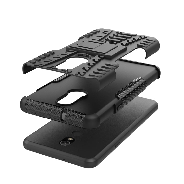 Tire Texture TPU+PC Shockproof Case for LG Q Stylo 5, with Holder