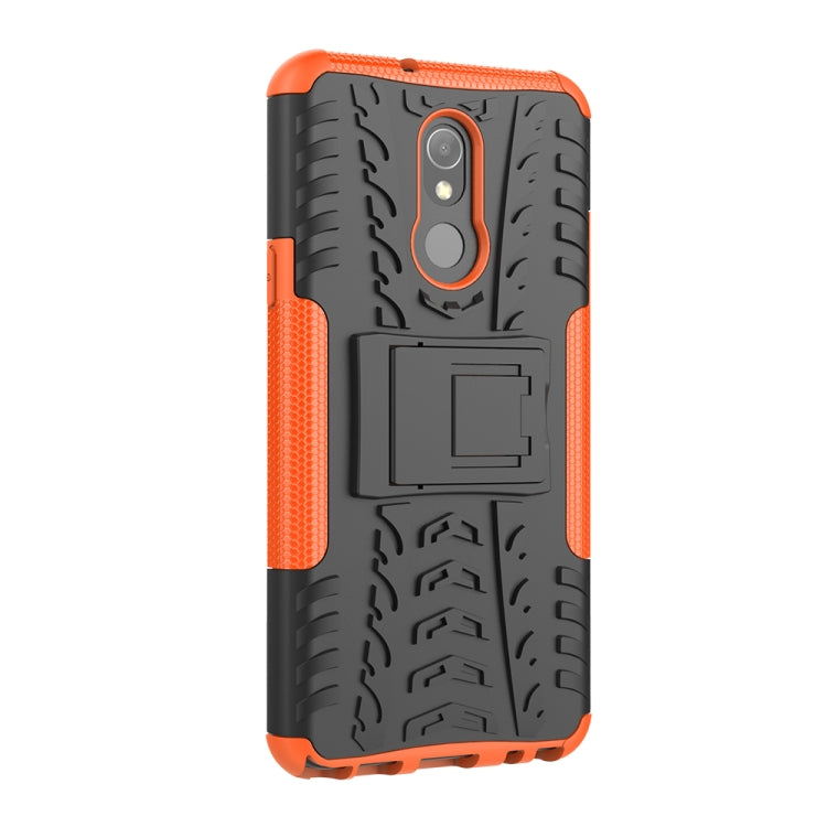 Tire Texture TPU+PC Shockproof Case for LG Q Stylo 5, with Holder