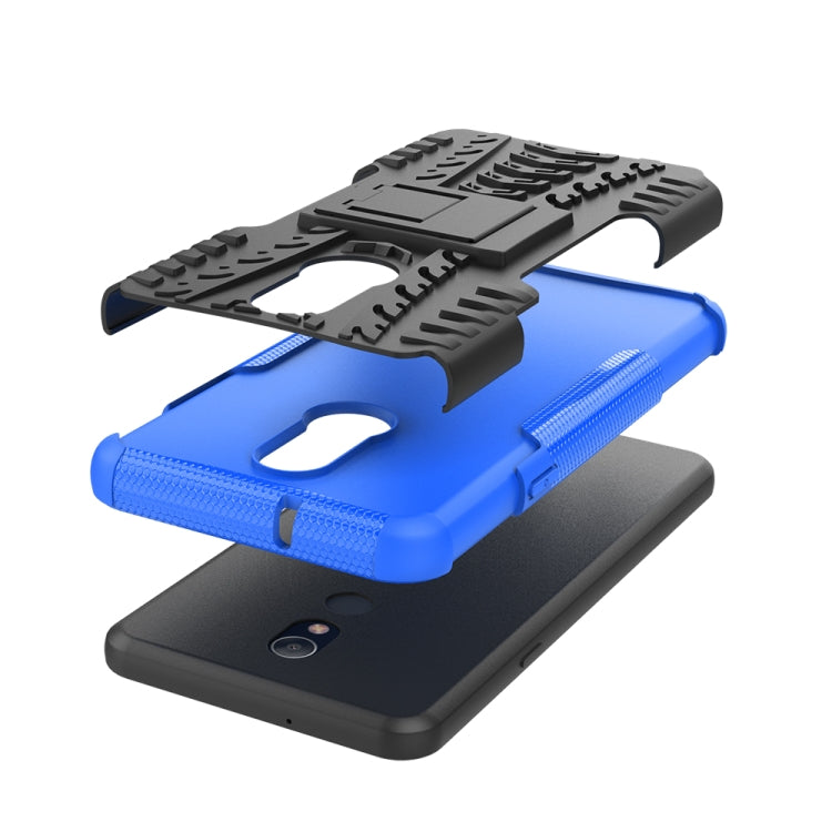 Tire Texture TPU+PC Shockproof Case for LG Q Stylo 5, with Holder