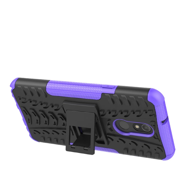 Tire Texture TPU+PC Shockproof Case for LG Q Stylo 5, with Holder