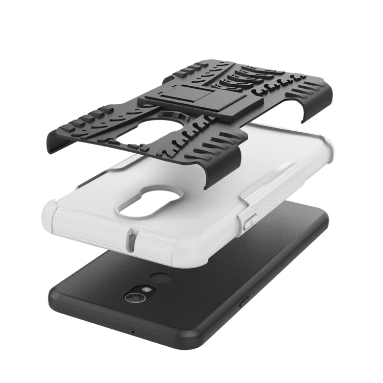 Tire Texture TPU+PC Shockproof Case for LG Q Stylo 5, with Holder