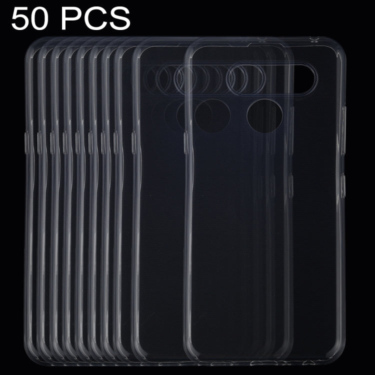 50 PCS 0.75mm Ultrathin Transparent TPU Soft Protective Case for LG K50 / Q60