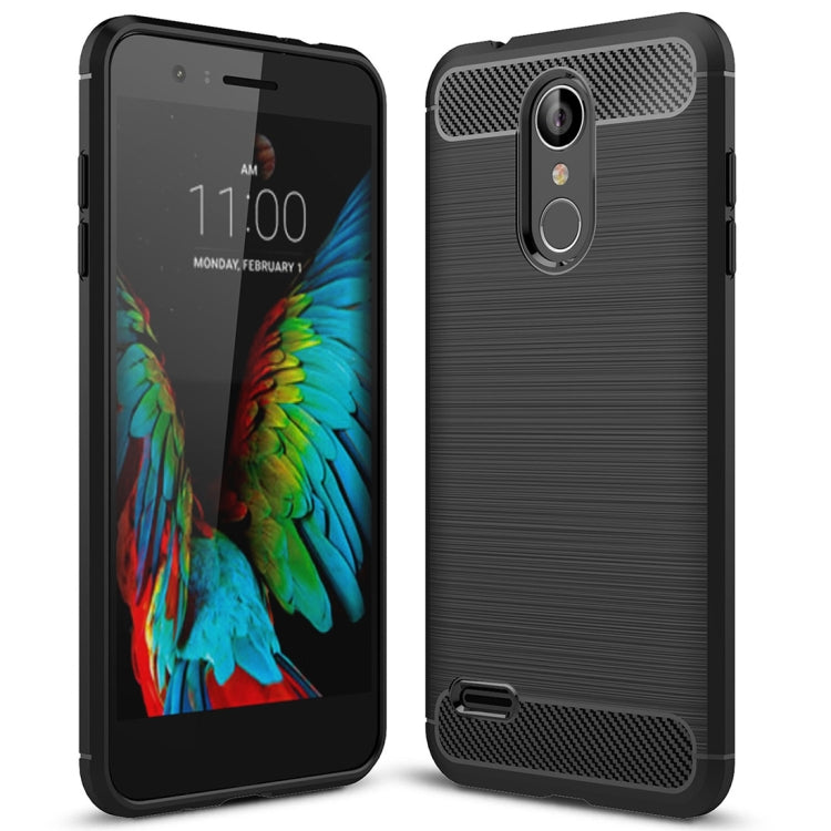 Brushed Texture Carbon Fiber Shockproof TPU Case for LG K8 2018