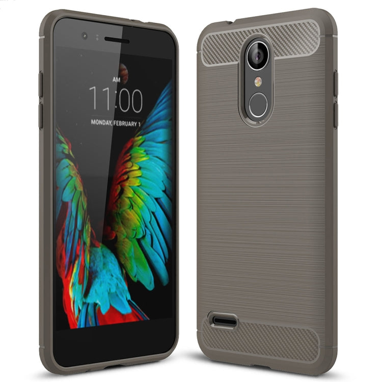 Brushed Texture Carbon Fiber Shockproof TPU Case for LG K8 2018